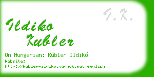 ildiko kubler business card