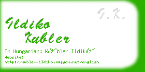 ildiko kubler business card